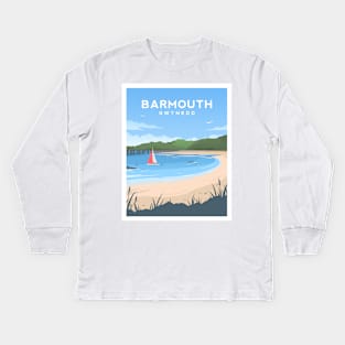 Barmouth Beach, Gwynedd, North Wales Kids Long Sleeve T-Shirt